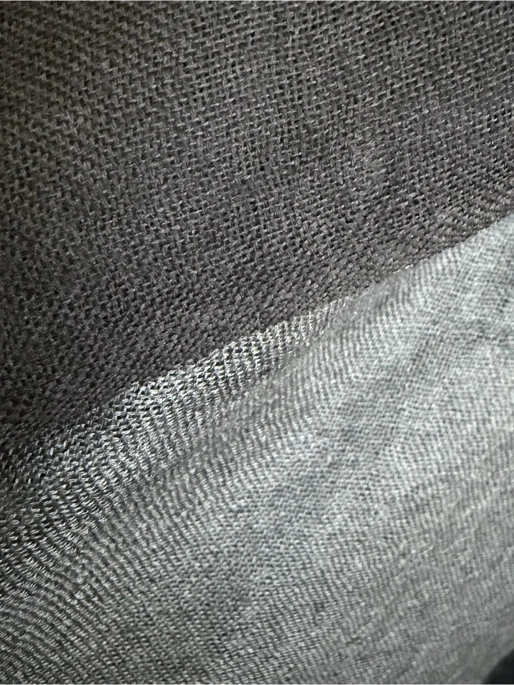 Eileen Fisher 50% Silk 50% Cashmere Reversible Gray Black Wrap Scarf Shawl